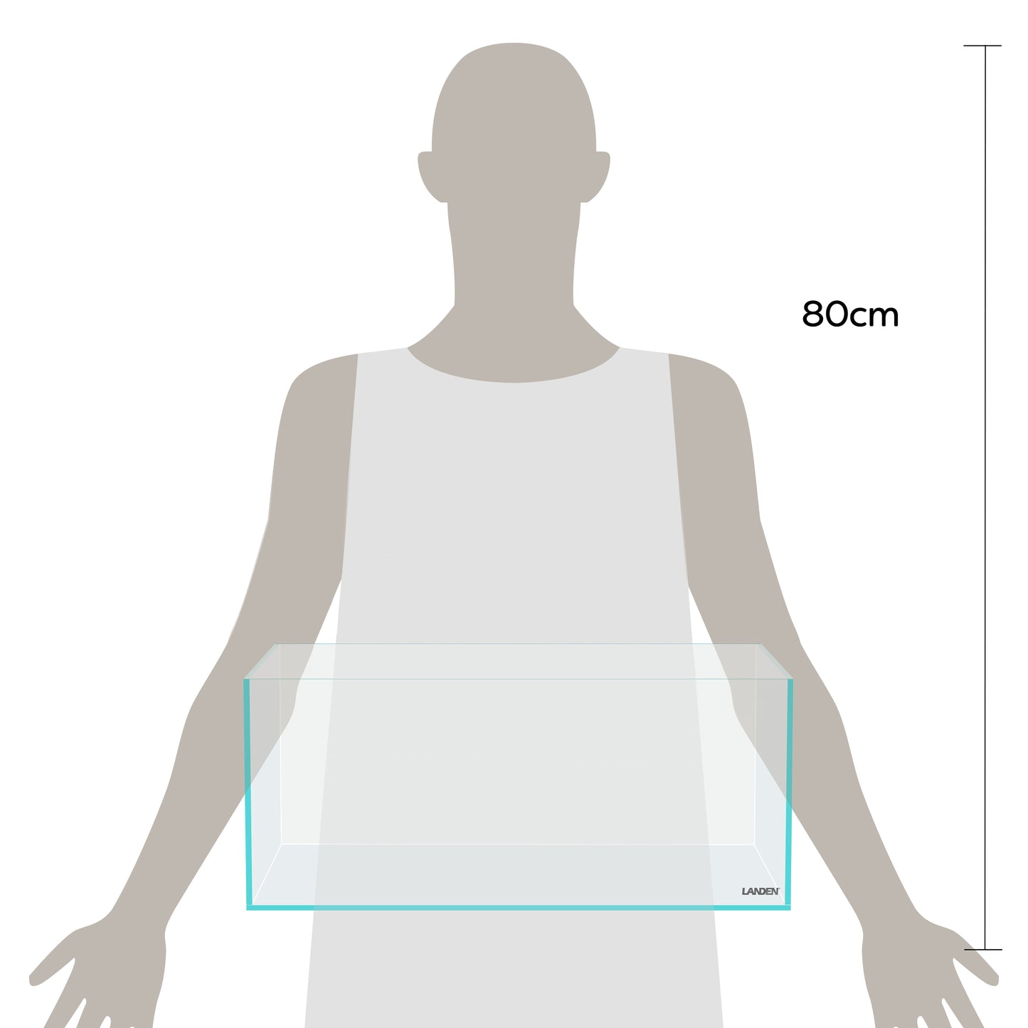 LANEDN 45S 5.4 Gal Shallow Tank, Shallow Fish Tank, Rimless Low Iron Tank W17.7×D11×H7.1 in(45x28x18cm); 5mm