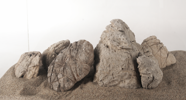 LANDEN Elephant Skin Stone Natural Multi-Texture Rocks Grey(18lbs, 3~9 inches,7pcs)