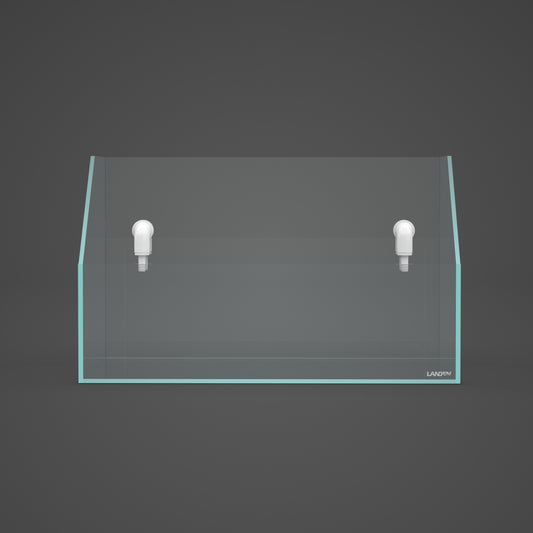 LANDEN Paludarium Tank Low Iron Rimless Tank Aquascape of Semi-Aquatic Habitat W17.7''D(5.9''-11.8'') H(7''-10.6'')