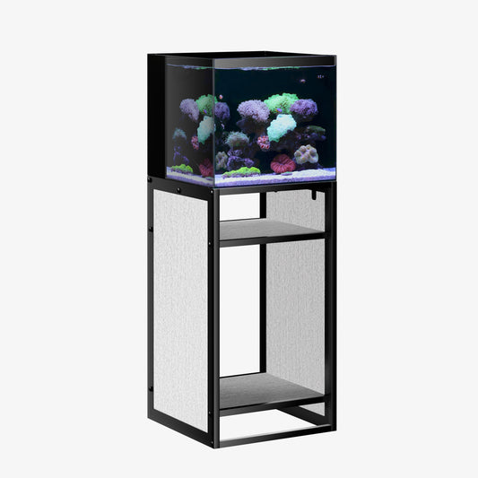 LANDEN Three-Shelf Metal Aquarium Stand with Shelves for up to 20 Gal Tanks, Gray Washed Oak Wood45X45X80cm (17.7x17.7x31.49 in)