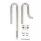 LANDEN 304 Stainless Steel Lily Pipes with Clamps for Rimless Glass Aquarium, Inflow and Outflow Set (Pipe Diameter 12mm/16mm)