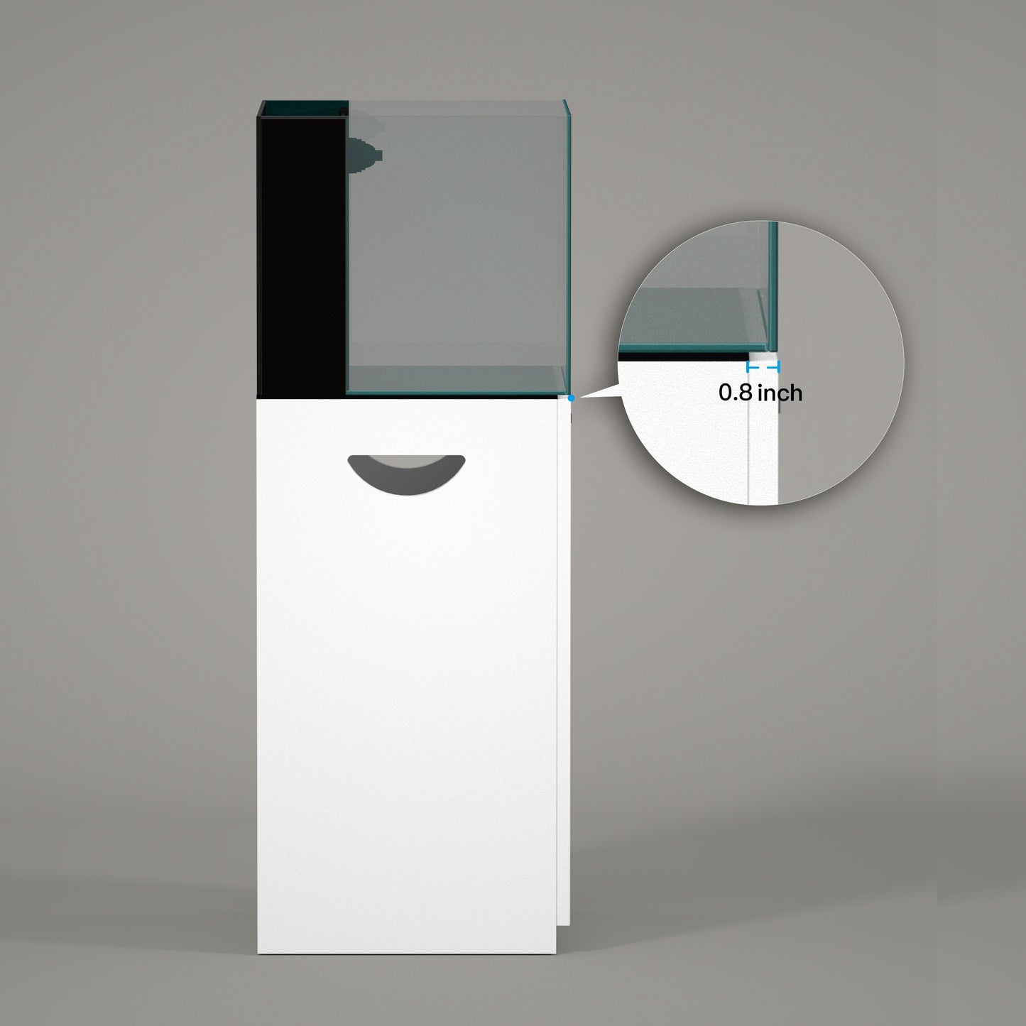 LANDEN Aquarium Wooden Stand and Cabinet for up to 20 Gal Tank, W17.7xD17.7xH31.5 in(45X45X80cm), Matte White Painted(Stand Only)