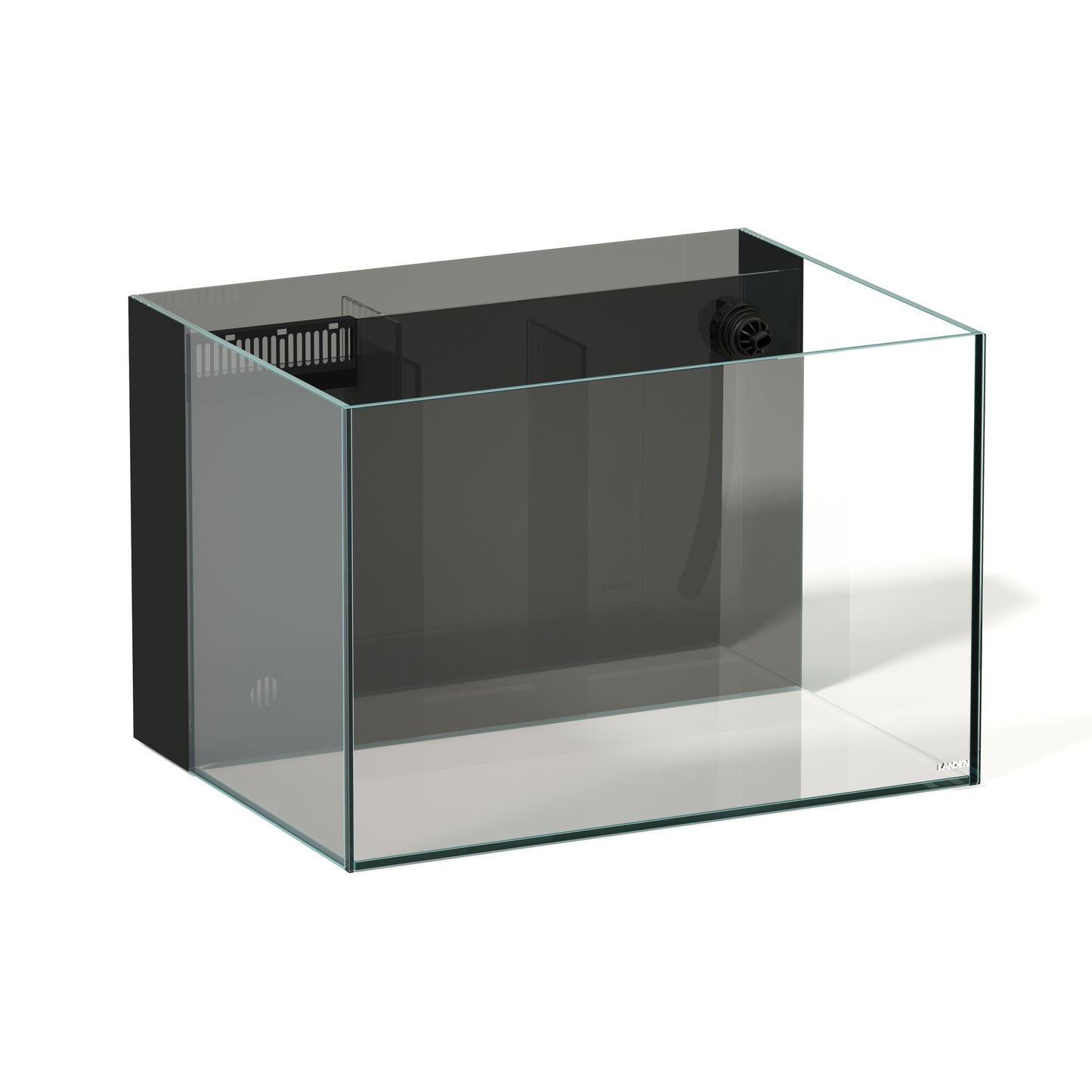 LANDEN Ultra Clear Glass Rimless Low Iron Aquarium Tank with Rear Filtration Chamber for Salt and Fresh Water, Made of All Glass