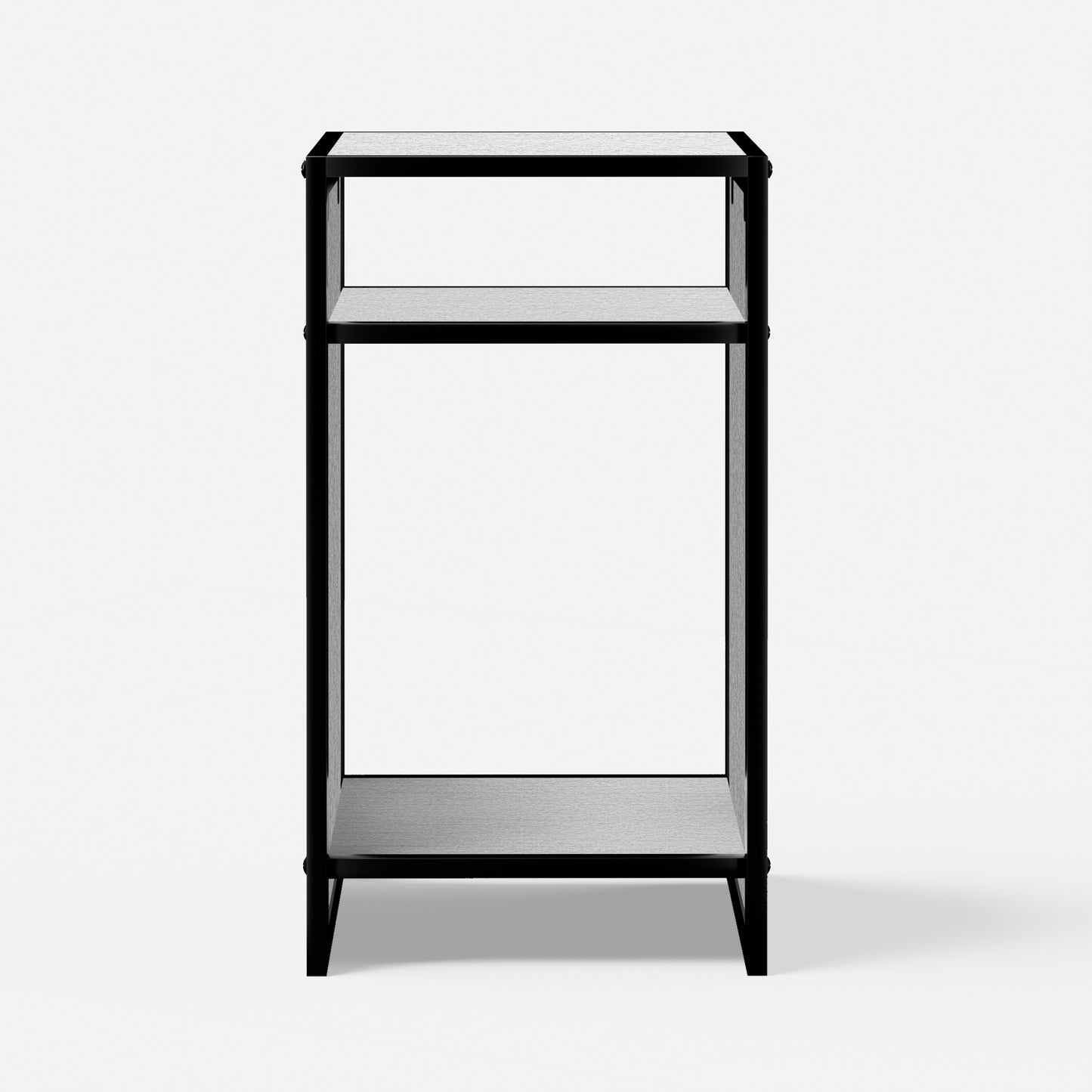 LANDEN Three-Shelf Metal Aquarium Stand with Shelves for up to 20 Gal Tanks, Gray Washed Oak Wood45X45X80cm (17.7x17.7x31.49 in)