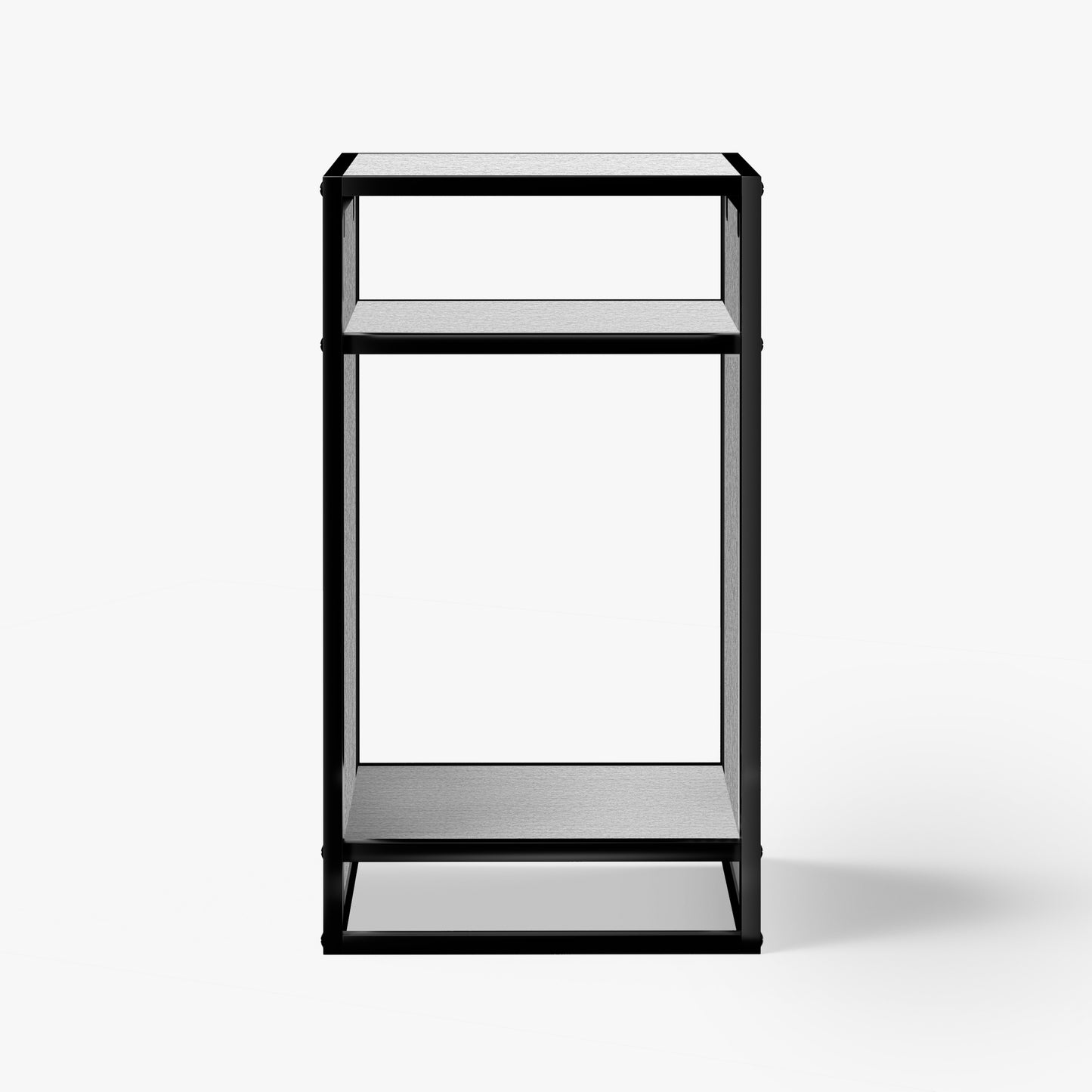 LANDEN Three-Shelf Metal Aquarium Stand with Shelves for up to 20 Gal Tanks, Gray Washed Oak Wood45X45X80cm (17.7x17.7x31.49 in)