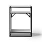 LANDEN Three-Shelf Metal Aquarium Stand with Shelves for up to 30 Gal Tanks, Gray Washed Oak Wood 60X45X80cm (23.6x17.7x31.49 in)