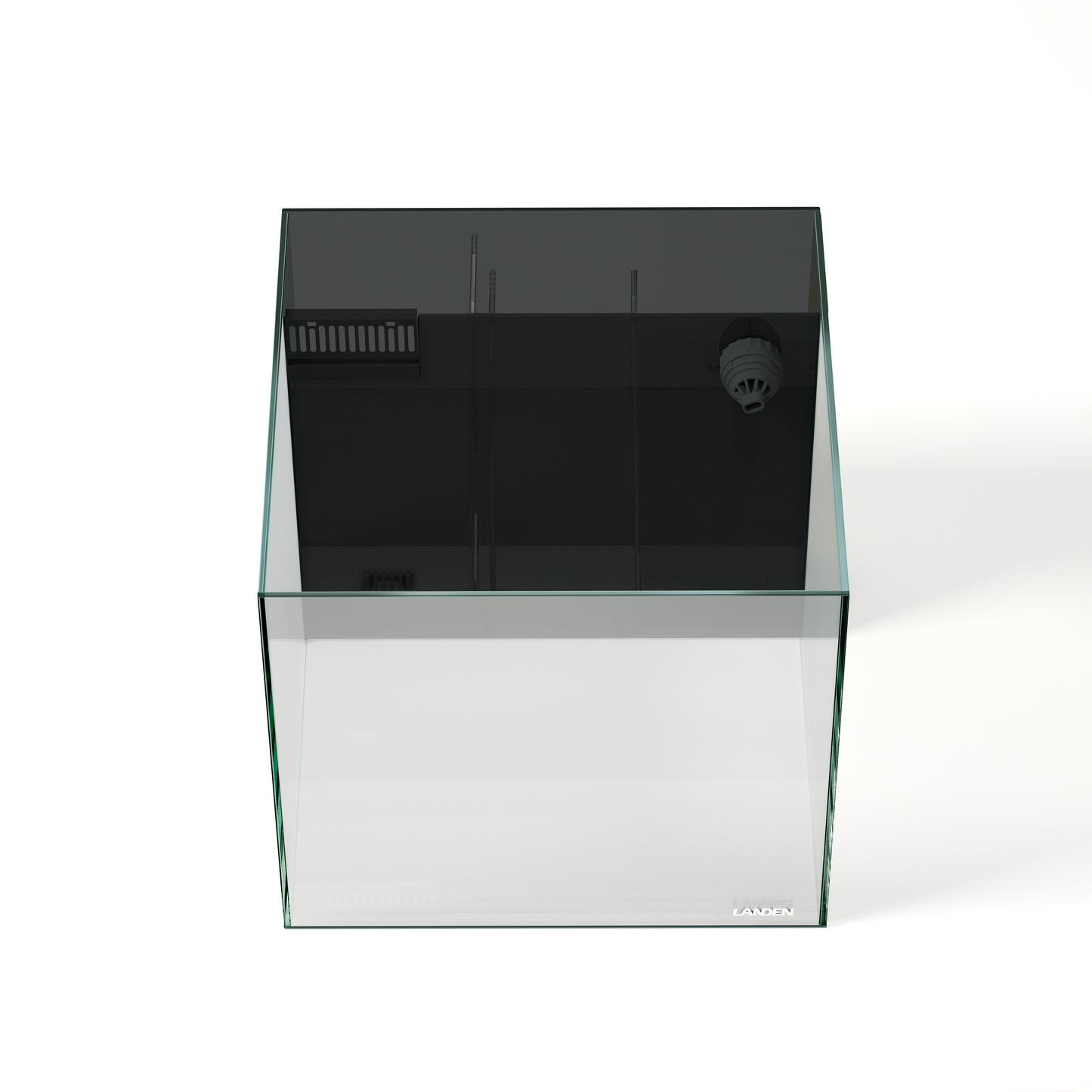 LANDEN Ultra Clear Glass Rimless Low Iron Aquarium Tank with Rear Filtration Chamber for Salt and Fresh Water, Made of All Glass