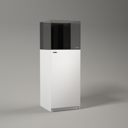 LANDEN Aquarium Wooden Stand and Cabinet for up to 20 Gal Tank,W17.7xD17.7xH33.9 in (W45 x D45 x H86 cm), Matte White Painted(Stand Only)