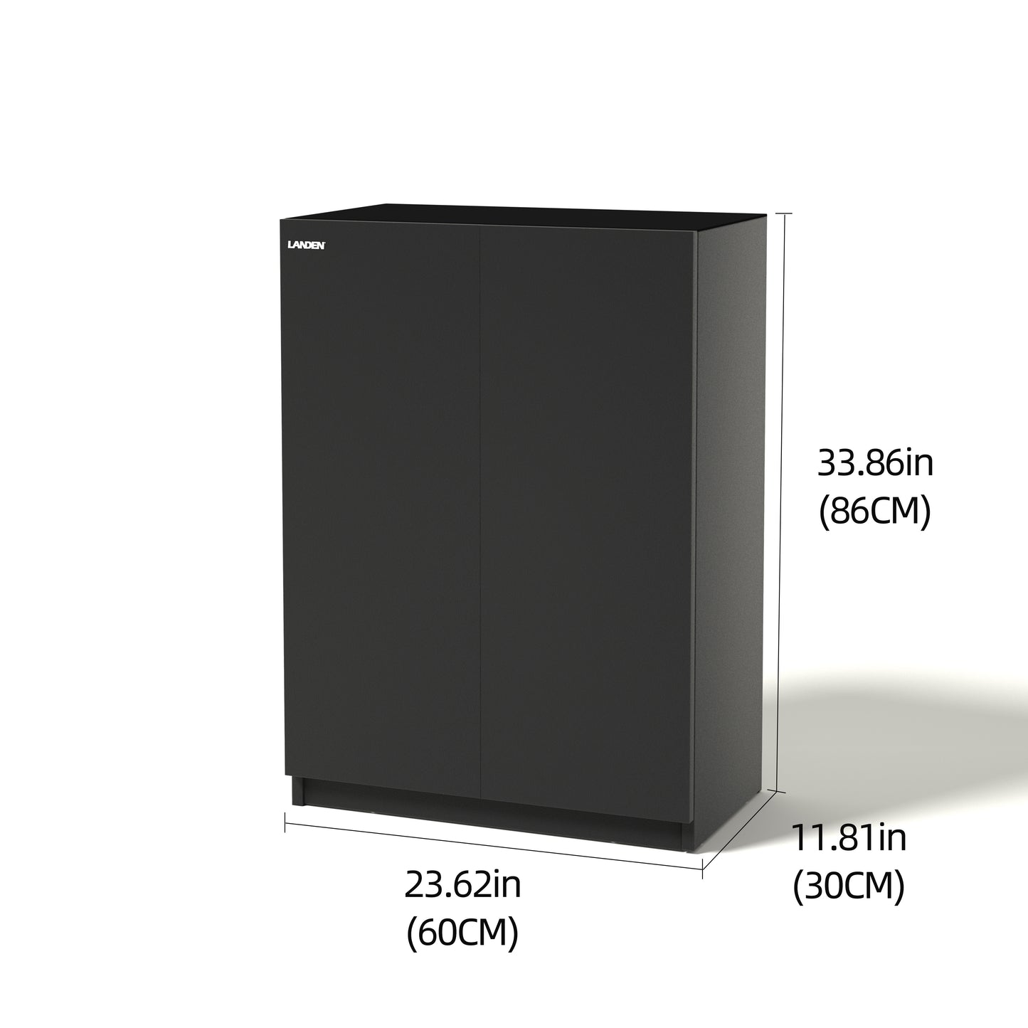 LANDEN Aquarium Wooden Stand and Cabinet for up to 16 Gal Tank,W23.6xD11.8xH33.9 in(60X30x86cm),Matte Black Painted(Stand Only)