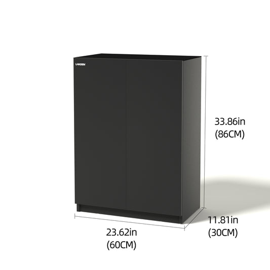LANDEN Aquarium Wooden Stand and Cabinet for up to 16 Gal Tank,W23.6xD11.8xH33.9 in(60X30x86cm),Matte Black Painted(Stand Only)