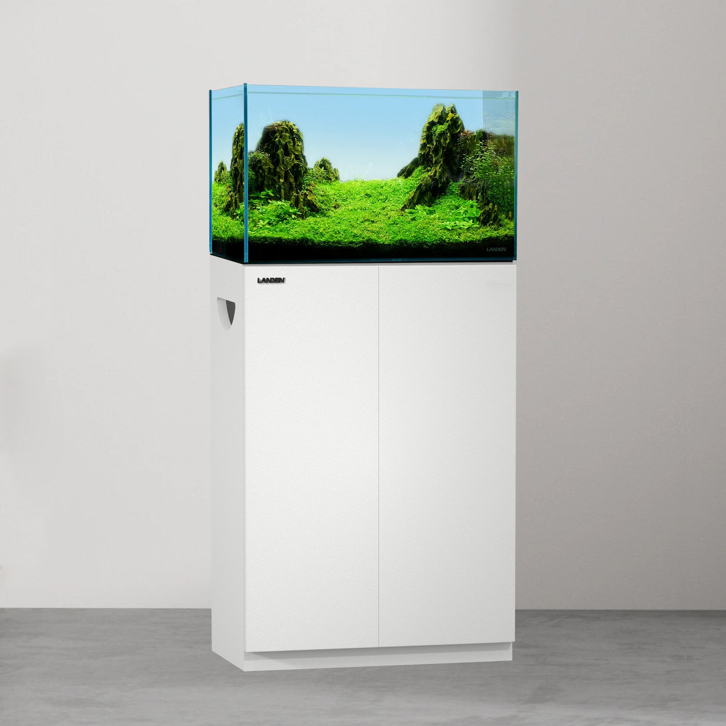 LANDEN Aquarium Wooden Stand and Cabinet for up to 16 Gal Tank,W23.6xD11.8xH31.49 in,Matte White Painted(Stand Only)