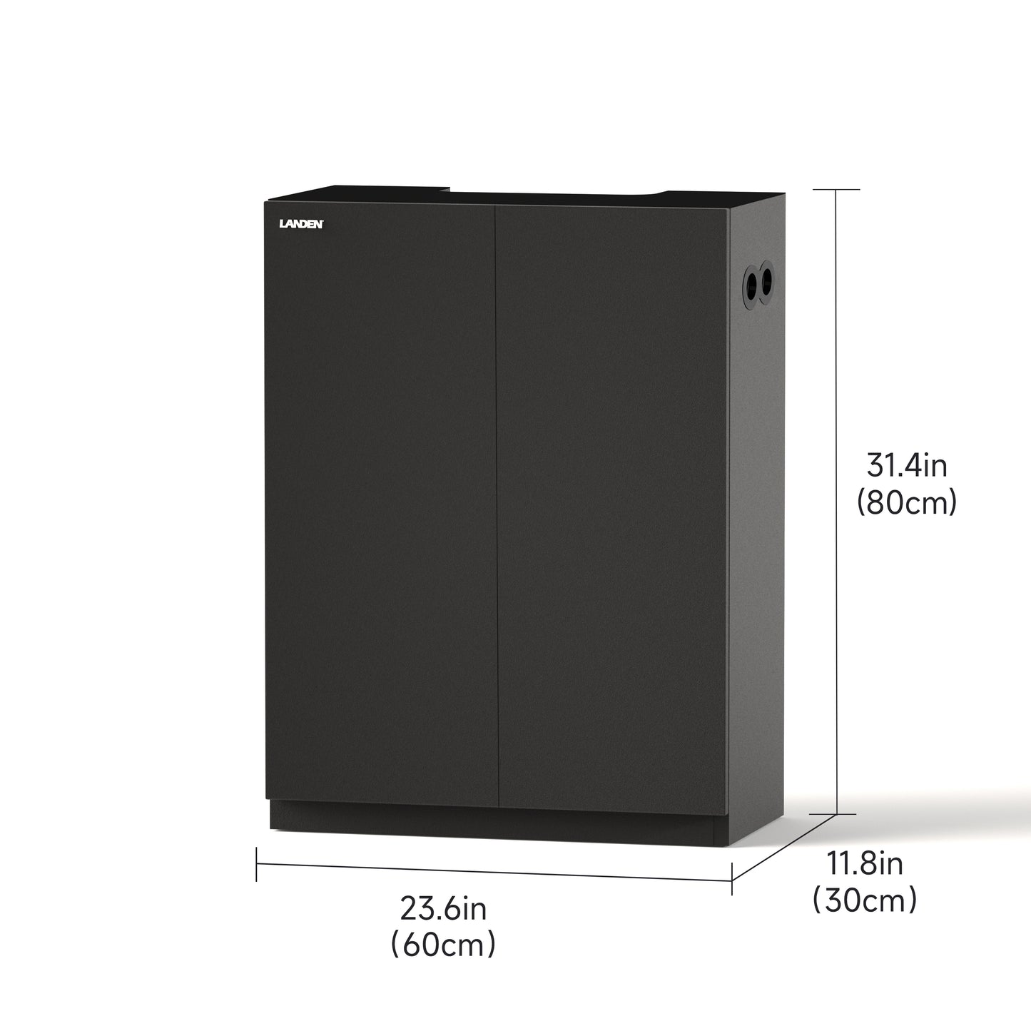 LANDEN Aquarium Wooden Stand and Cabinet for 16 gallon,W23.6xD11.8xH31.5in(60X30x80cm), Matte Black Painted (Stand Only)