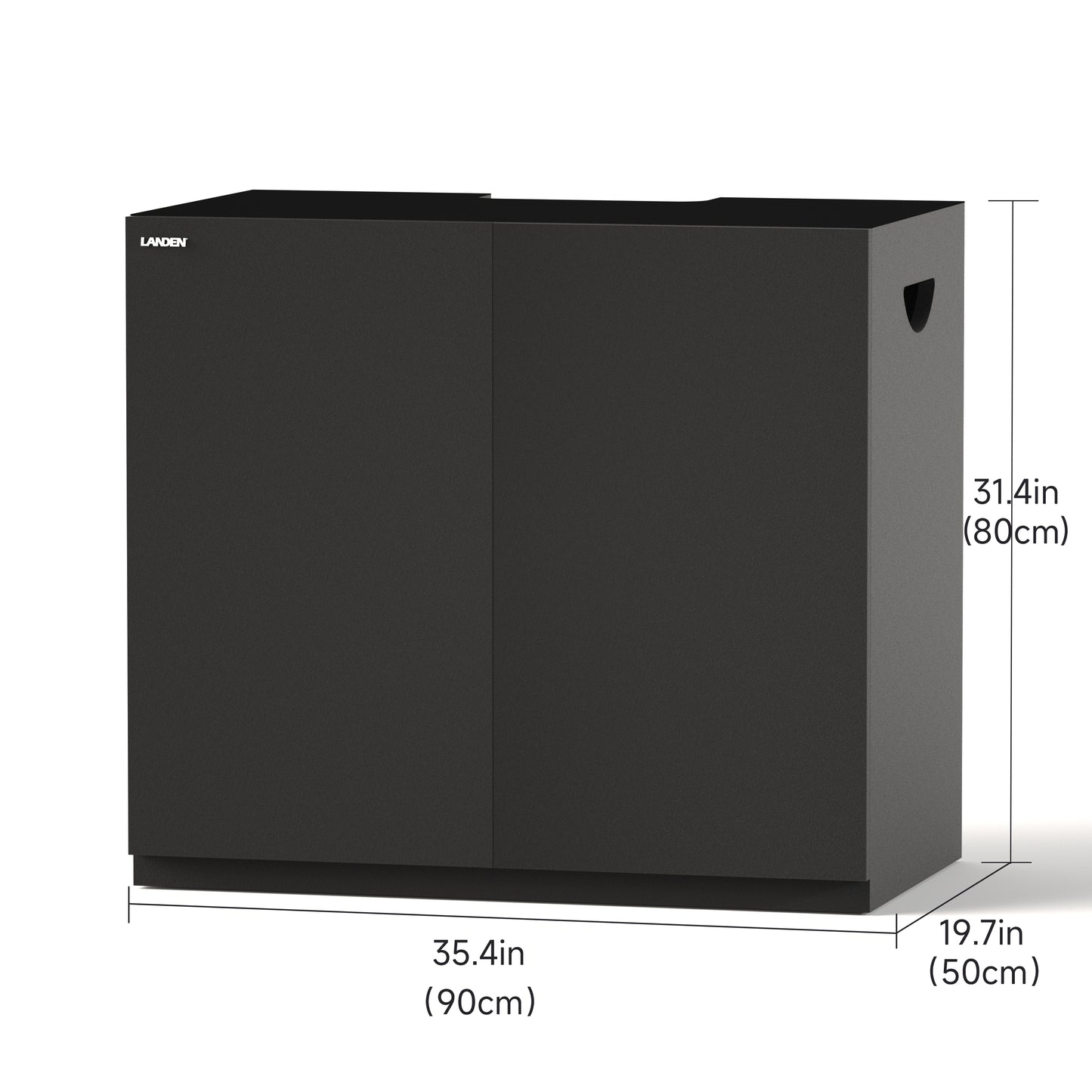 LANDEN Aquarium Wooden Stand and Cabinet for 55 gallon,W35.4xD19.7xH31.5in(90X50X80cm), Matte Black Painted (Stand Only)