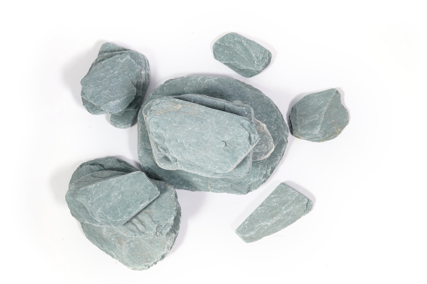 LANDEN River Slate Stone Natural Rocks for Aquariums(18lbs,3-9 in) 13pcs