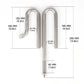 LANDEN 304 Stainless Steel Lily Pipes with Clamps for Rimless Glass Aquarium, Inflow and Outflow Set (Pipe Diameter 12mm/16mm)