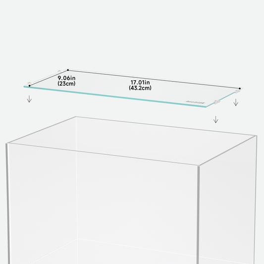 LANDEN 4mm Thick Clear Glass Aquarium Lid, Includes 4 Clips for Secure Placement, 432 X 230mm(17.01x9.06 inches) Adapted to SD453030,ARF45