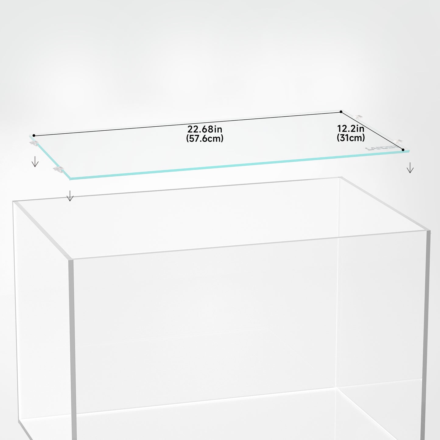 LANDEN 4mm Thick Clear Glass Aquarium Lid,Includes 4 Clips for Secure Placement, 576 x 310mm(22.68x12.2 inches) Adapted to SD604040