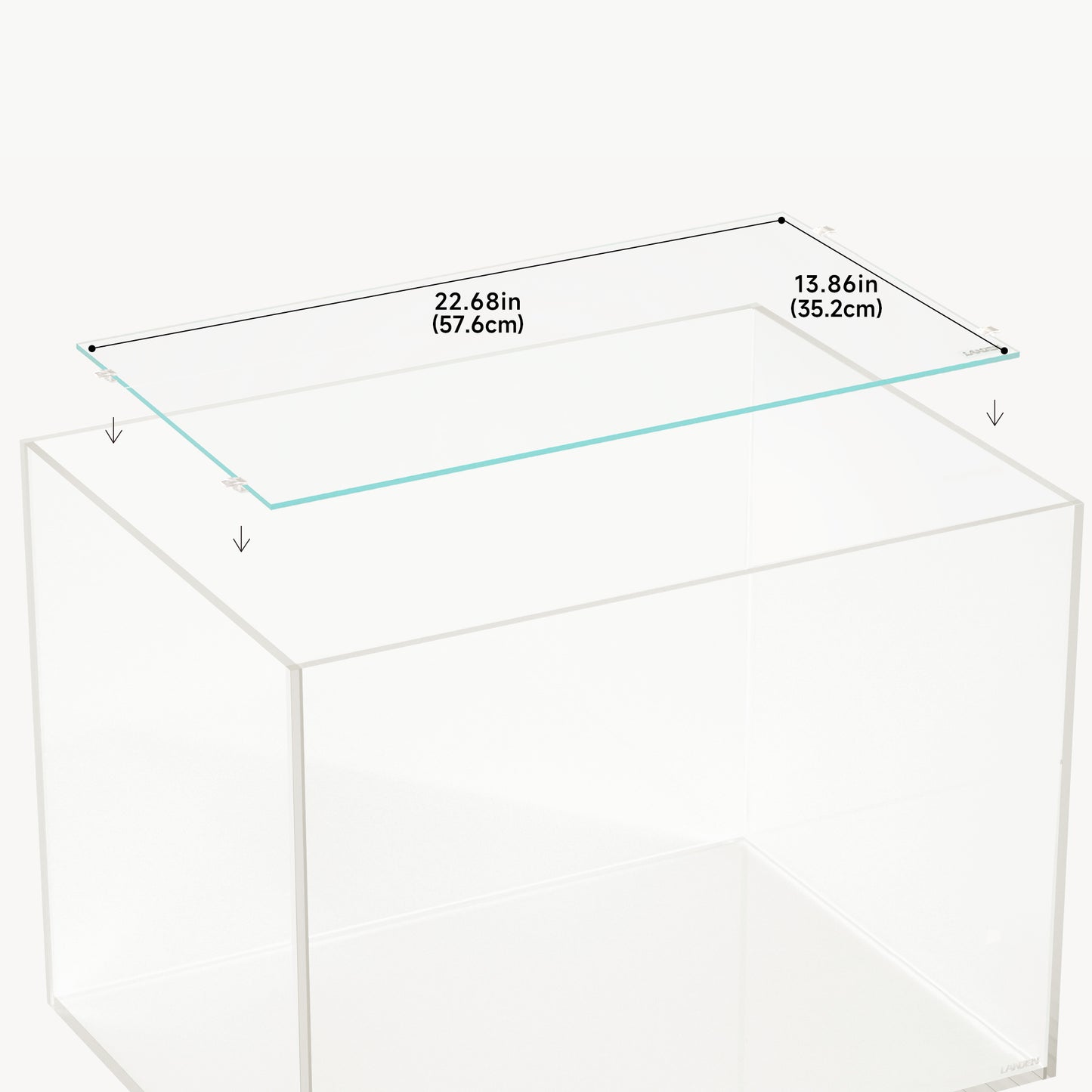 LANDEN 4mm Thick Clear Glass Aquarium Lid,Includes 4 Clips for Secure Placement, 576 x 352mm(22.68x13.86 inches) Adapted to SD604545,RF604540