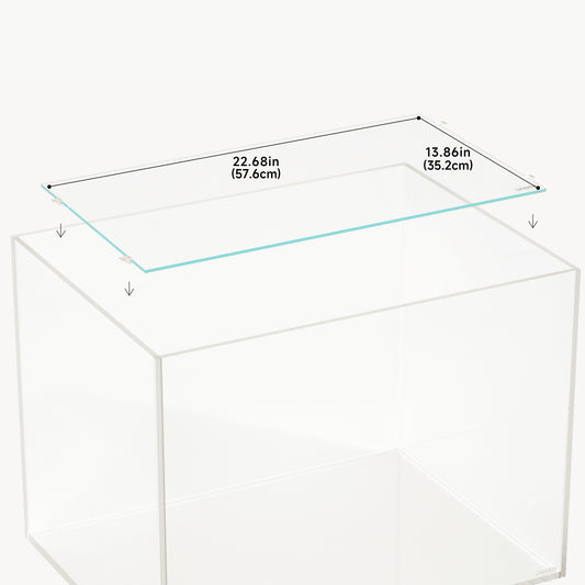 LANDEN 4mm Thick Clear Glass Aquarium Lid,Includes 4 Clips for Secure Placement, 576 x 352mm(22.68x13.86 inches) Adapted to SD604545,RF604540