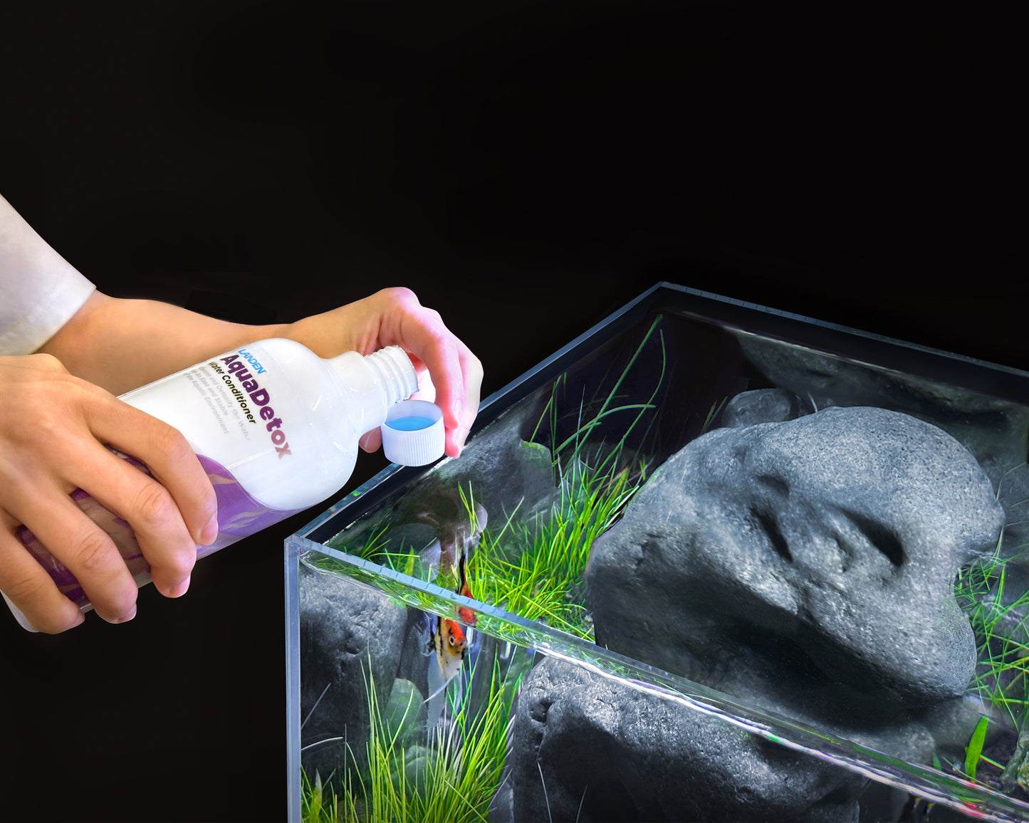 LANDEN AquaDetox Water Conditioner for Salt and Fresh Water, Chemical Remover and Detoxifier, Dechlorinator, Aquarium Water Detoxification,Liquid 500ml (17oz)