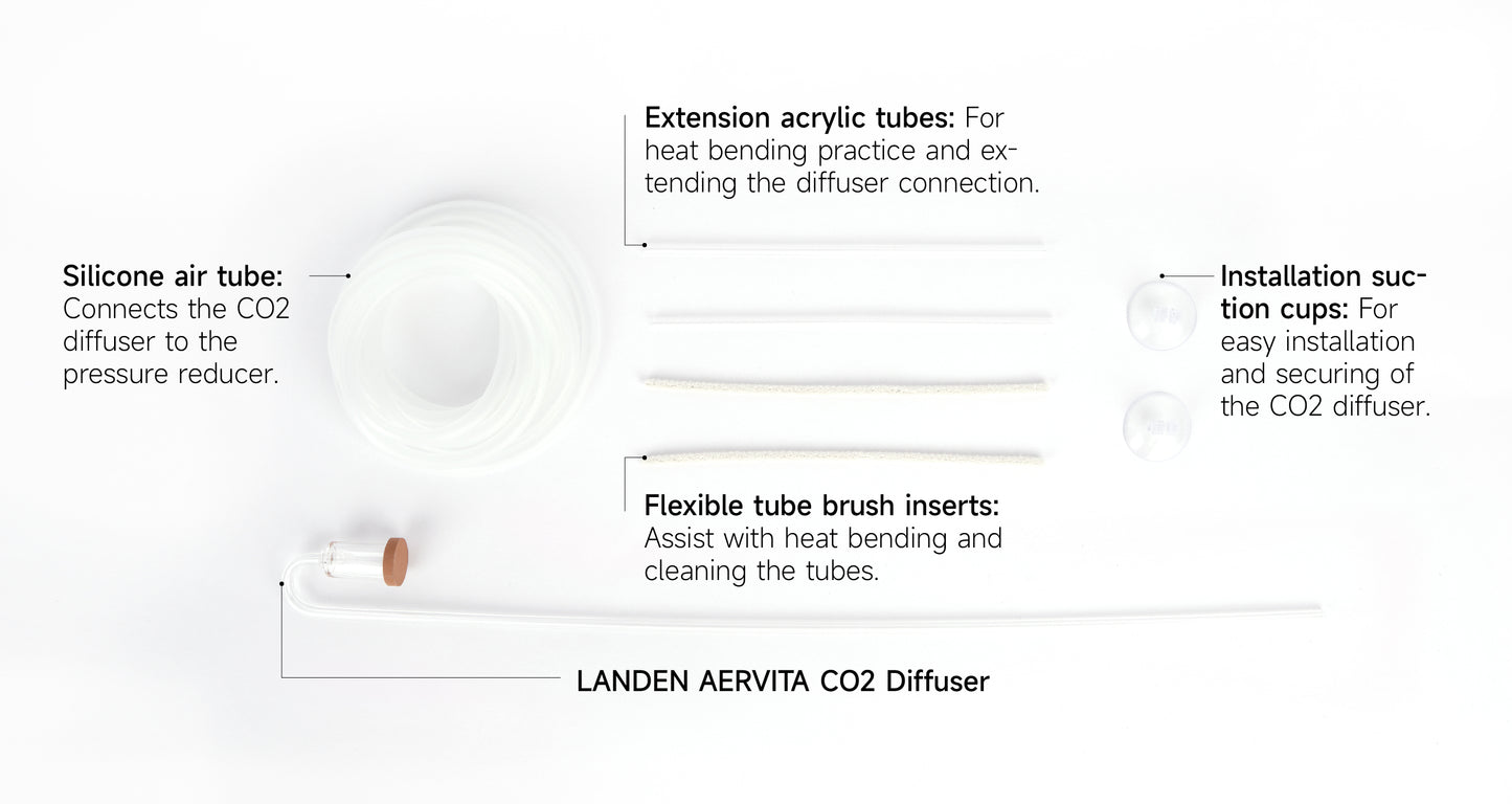 LANDEN AERVITA CO2 Diffuser Kits, Professional Aquarium CO2 Diffuser with High Efficiency, Suitable for Aquariums Between 30-50gal (110-190L).
