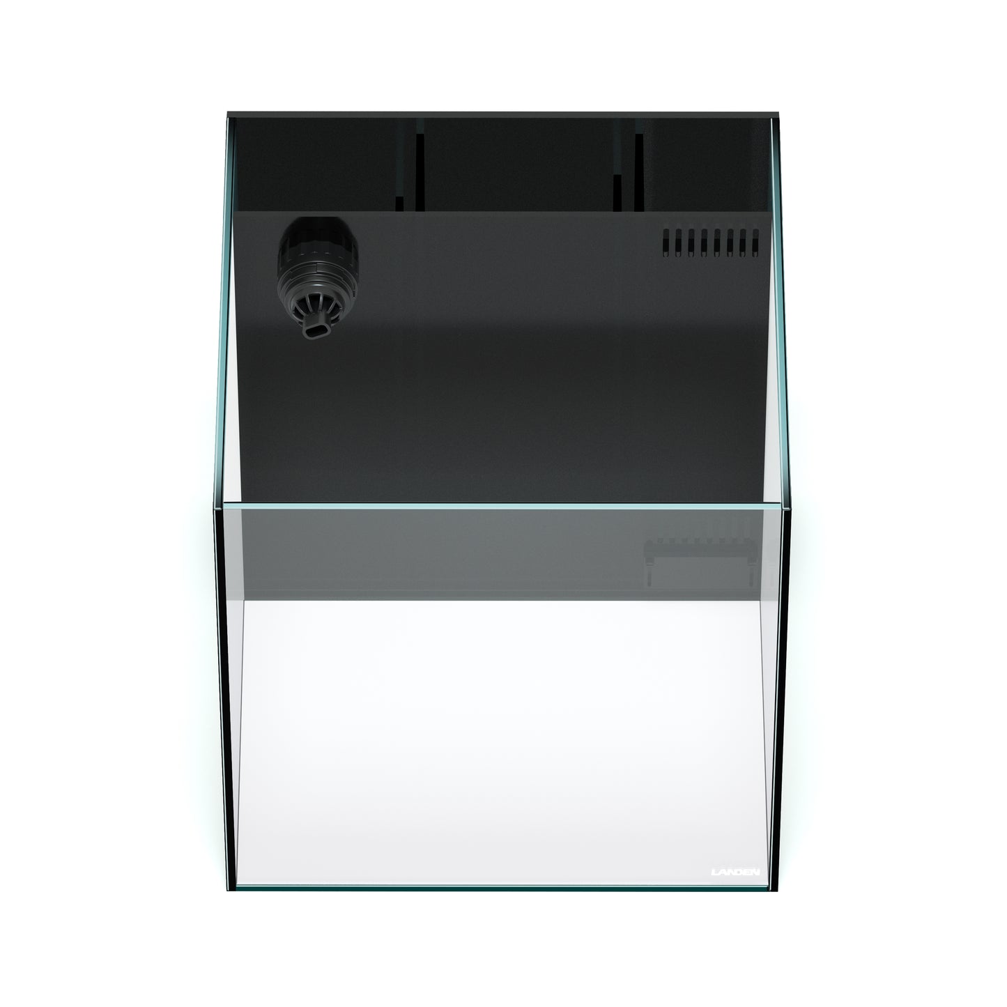 LANDEN Ultra Clear Glass Rimless Low Iron Aquarium Tank with Rear Filtration Chamber for Salt and Fresh Water, Made of All Glass