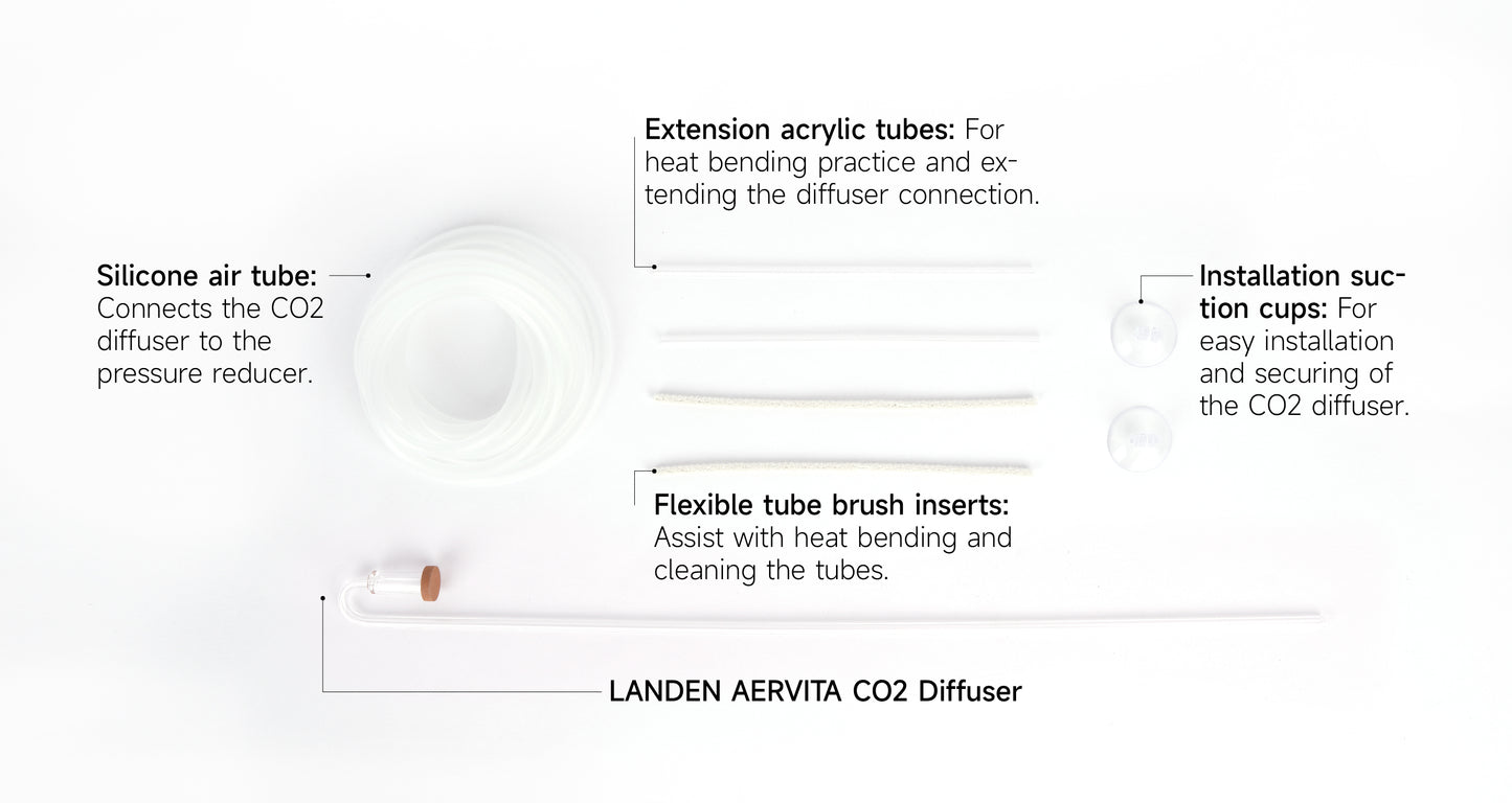 LANDEN AERVITA CO2 Diffuser Kits, Professional Aquarium CO2 Diffuser with High Efficiency, Suitable for Aquariums Between 10-30gal (40-110L).