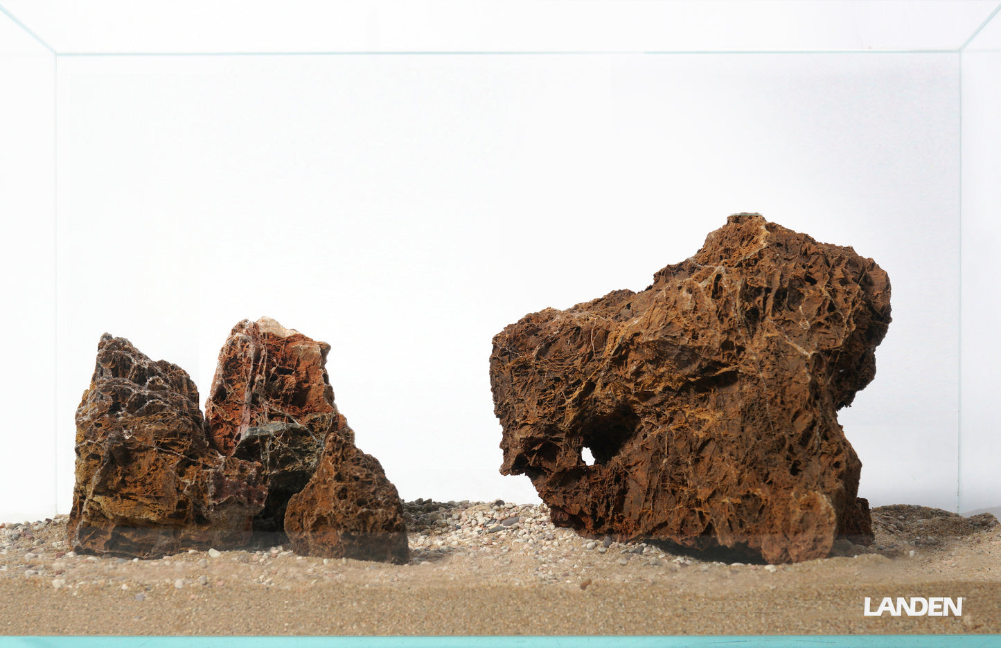 LANDEN Maple Leaves Stone Natural Rocks for Aquarium (18lbs,3-9 in) 9pcs