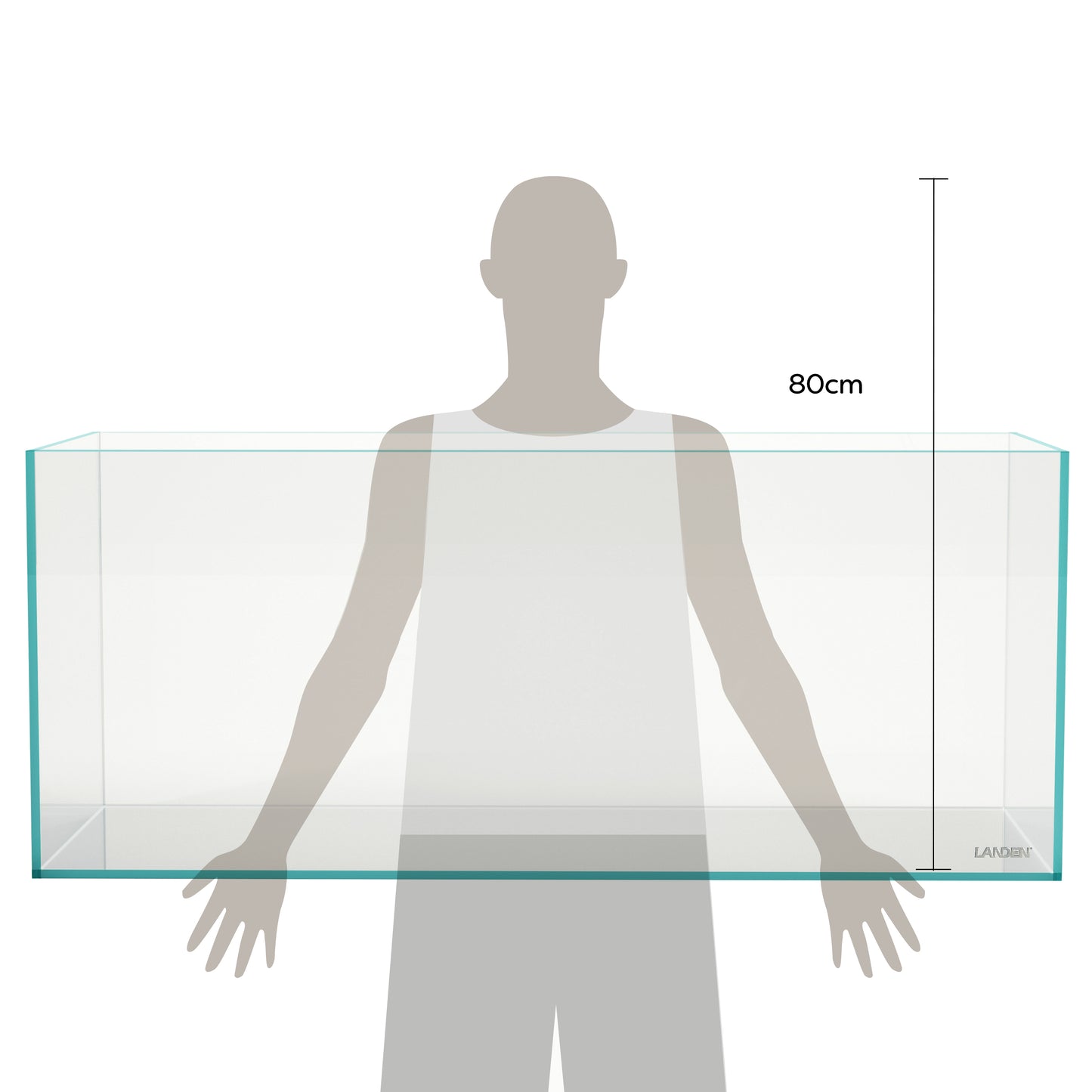 Landen 120P 72.2 Gallon Rimless Low Iron Aquarium Tank, 47.2" W × 19.7" D × 19.7" H (120cm x 50cm x 50cm)