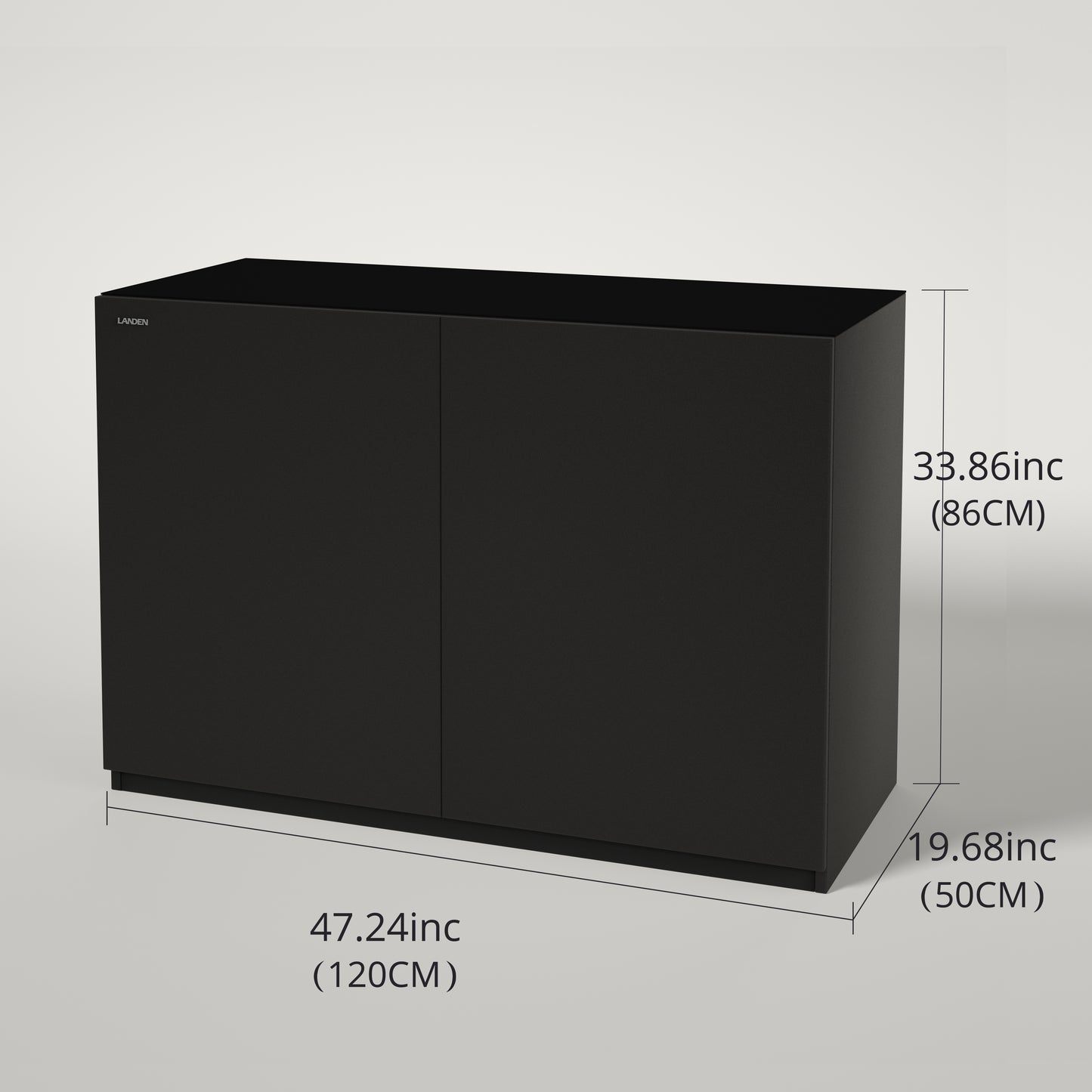 LANDEN Aquarium White Wooden Stand and Cabinet for 72.2 Gal Tank, W47.2xD19.7xH33.9in(120x50x86 cm),Wooden Matte Black Painted(Stand Only)