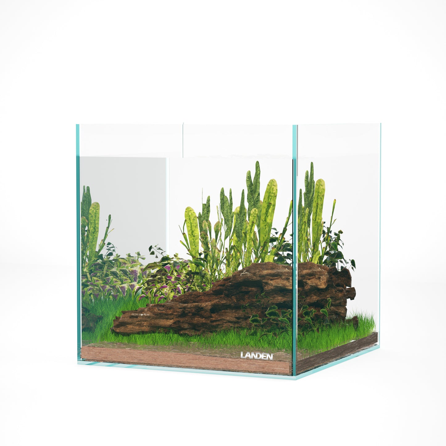 LANDEN 20C 2 Gallon Rimless Low Iron Cubic Aquarium Tank, 7.8" W × 7.8" D × 7.8" H (20x20x20cm)