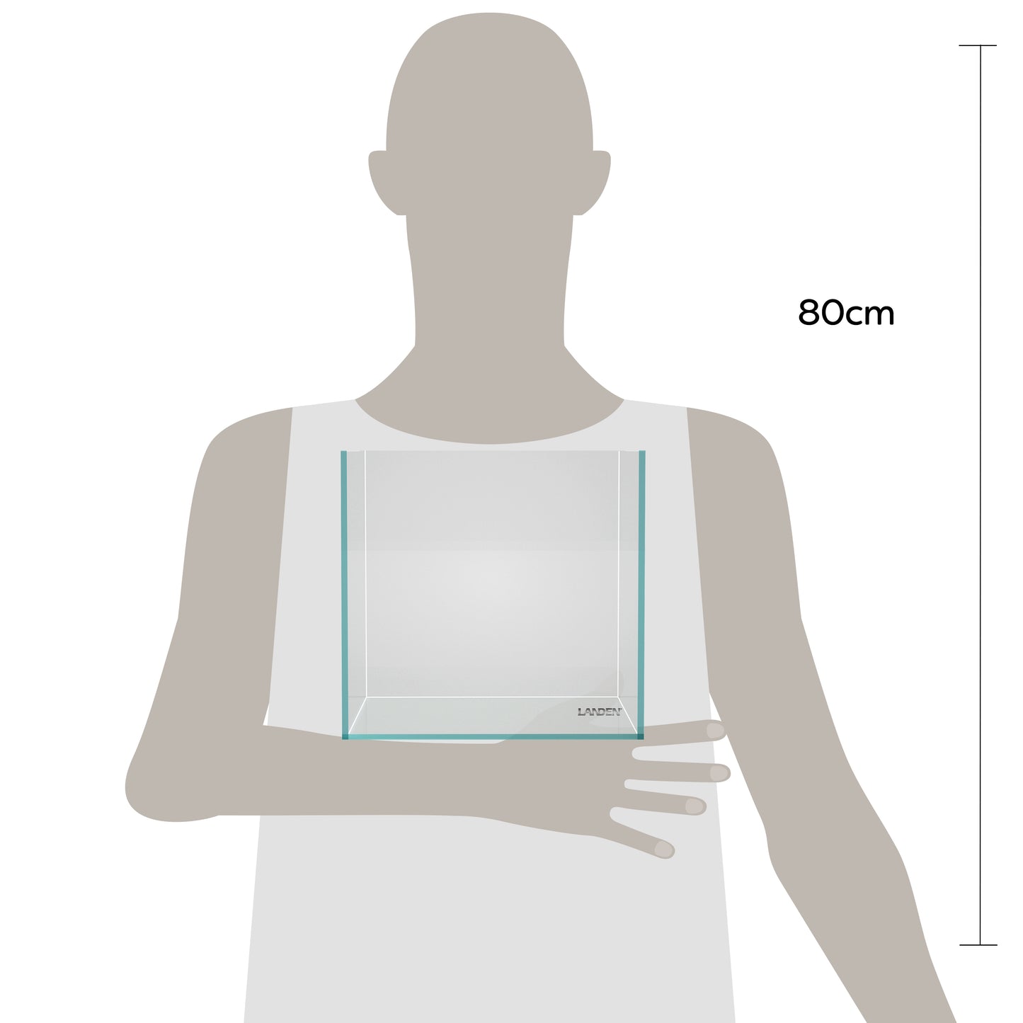LANDEN 20C 2 Gallon Rimless Low Iron Cubic Aquarium Tank, 7.8" W × 7.8" D × 7.8" H (20x20x20cm)