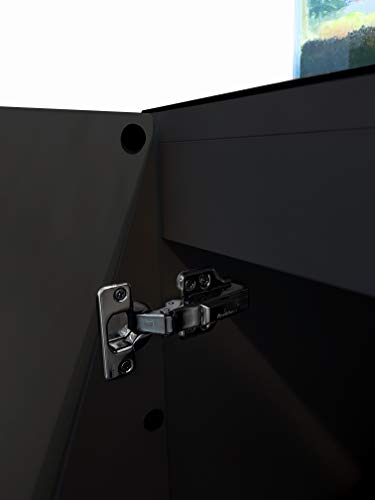 LANDEN Aquarium Gloss Black Stand and Cabinet, for up to 44Gal Tank, Fish Tank W35.5xD17.7xH33.9in(90X45x86cm)，Matte Black Painted (Stand Only)