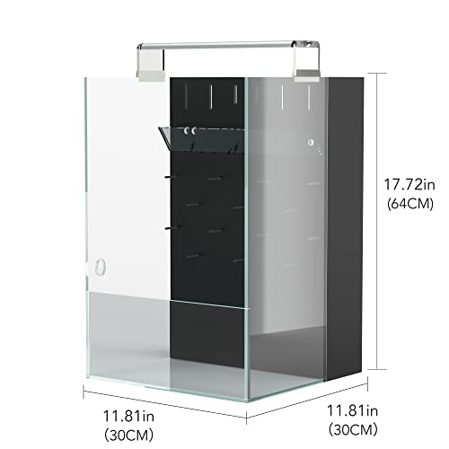 Landen T30 Aqua Terra Tanks Terrarium All in One, Integrated Paludarium, Light, Water Pump, Mist-Flower and Mat Included, Waterfall and Rain Forest Aquatic Landscape, 11.81 "L x 11.81" W x 17.72 "H