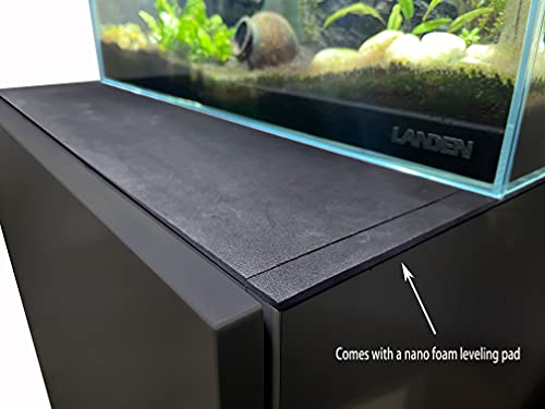 LANDEN Aquarium Wooden Stand and Cabinet for up to 30 Gal Tank,W23.6xD17.7xH33.9in(60X45x86cm), Matte Black Painted(Stand Only)