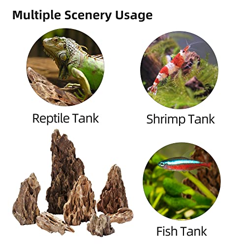 LANDEN Natural Dragon Stones for Aquascaping  (16lbs, 3-7inches)7-8pcs