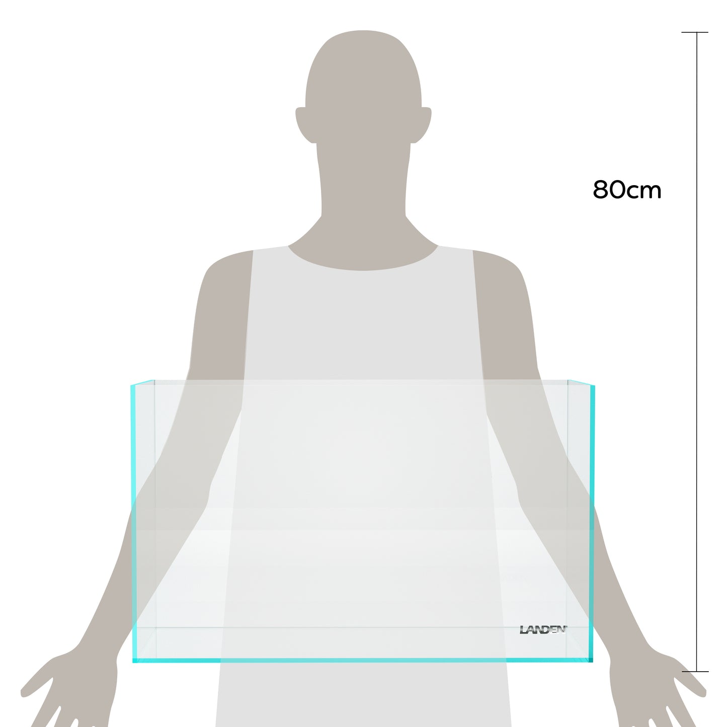 LANDEN 60P 16 Gallon Rimless Low Iron Aquarium Tank, 23.6" W × 11.8" D × 14.2" H (60cm x 30cm x 36cm)