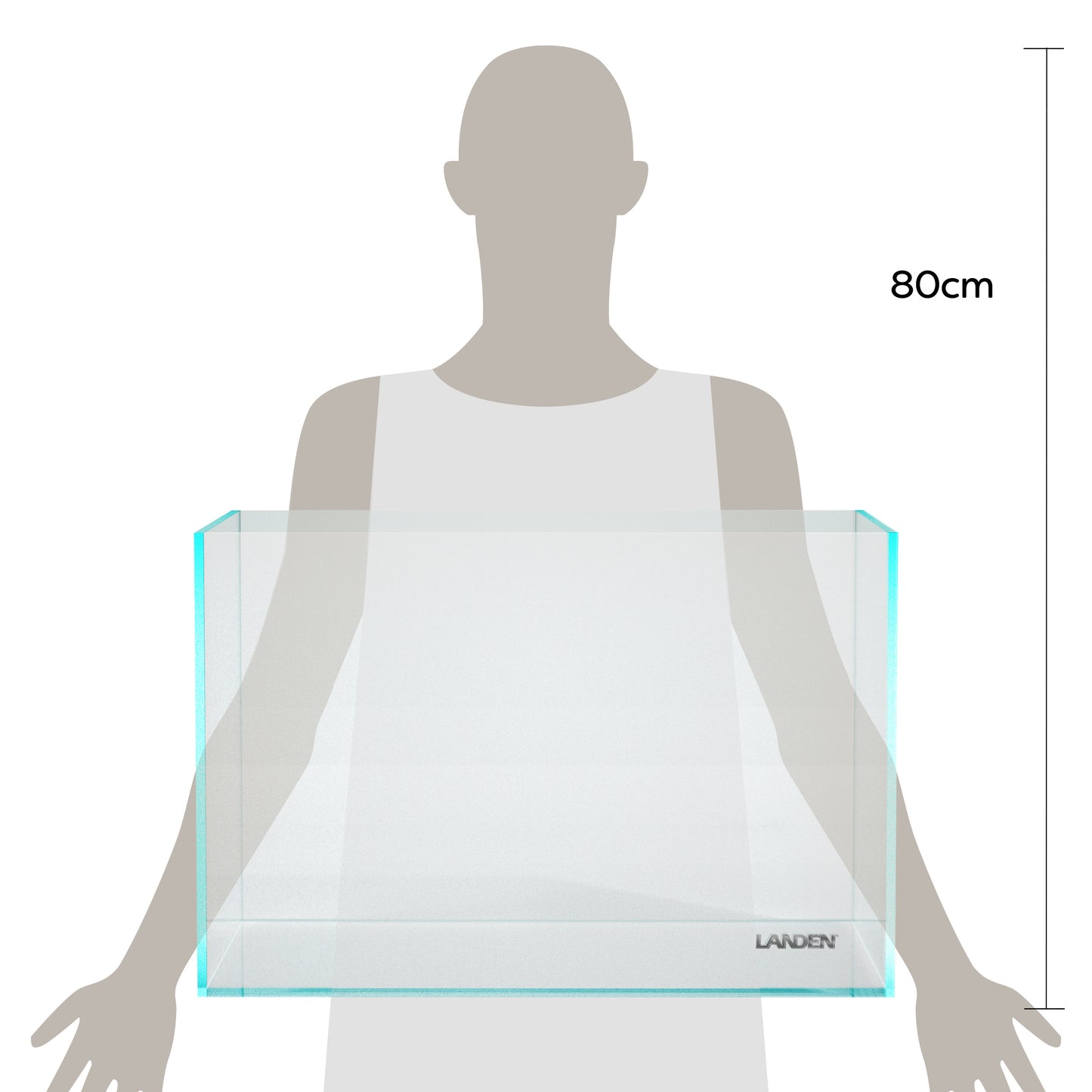 Landen 60P 23 Gallon Rimless Low Iron Aquarium Tank, 23.6" W × 15.7" D × 15.7" H (60cm x 40cm x 40cm)