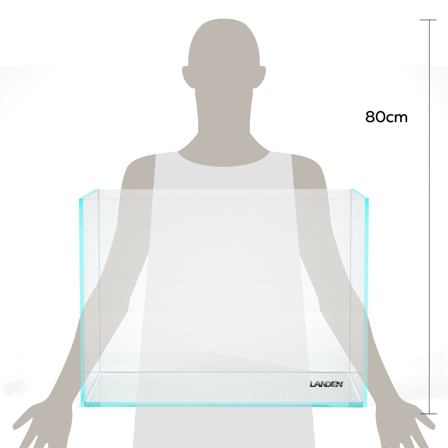 Landen 60H 30 Gallon Rimless Low Iron Aquarium Tank, 23.6" W × 17.7" D × 17.7" H (60cm x 45cm x 45cm)