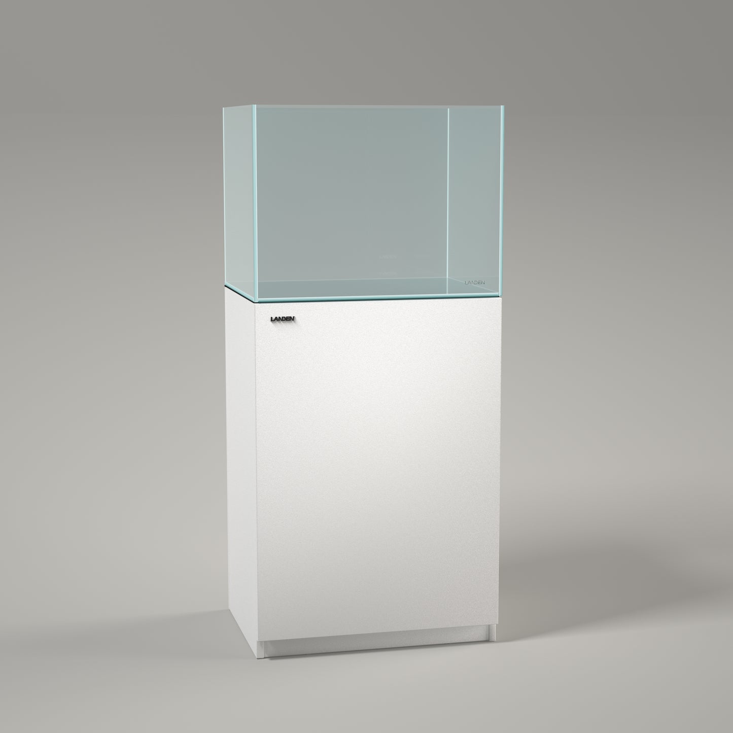 LANDEN Aquarium Wooden Stand and Cabinet for up to 30 Gal Tank,W23.6xD17.7xH33.9in(60X45x86cm), Matte White Painted(Stand Only)