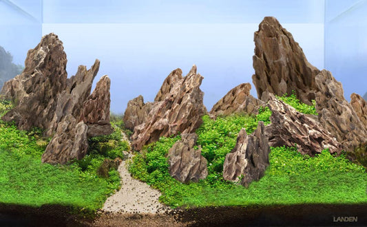 LANDEN Natural Dragon Stones for Aquascaping  (16lbs, 3-7inches)7-8pcs