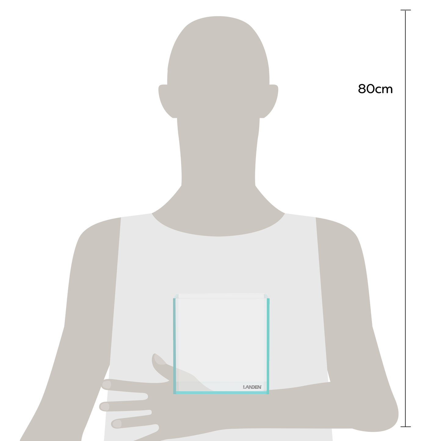 LANDEN 15C 0.8 Gallon Cube Aquarium Tank，W5.9×D5.9×H5.9 in(15x15x15cm) 4mm Thickness