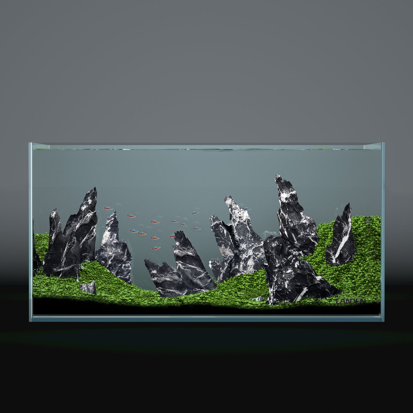 LANDEN 90P 44 Gallon Rimless Low Iron Aquarium Tank, 35.4" W × 17.7" D × 17.7" H (90cm x 45cm x 45cm)