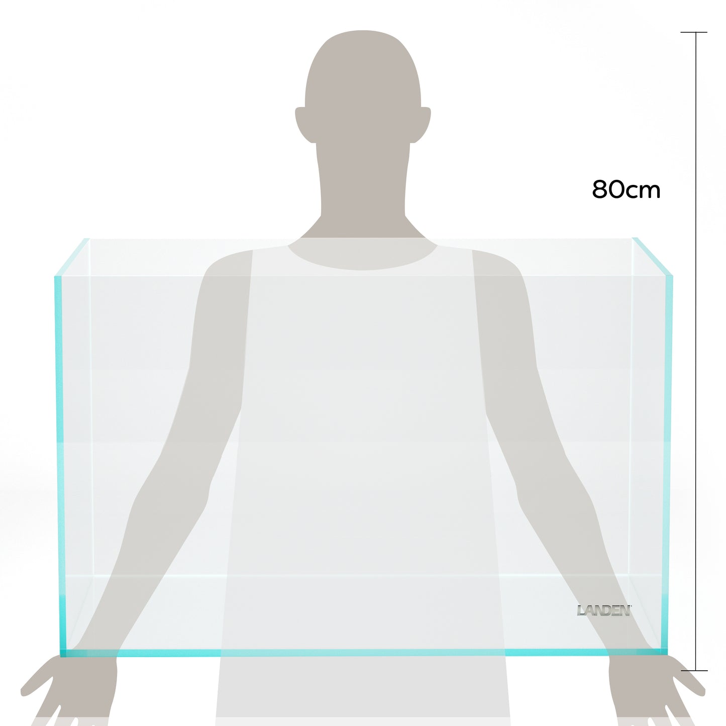 Landen 90P 55 Gallon Rimless Low Iron Aquarium Tank, 35.43" W× 19.69" D × 19.69" H (90cm x 50cm x 50cm)