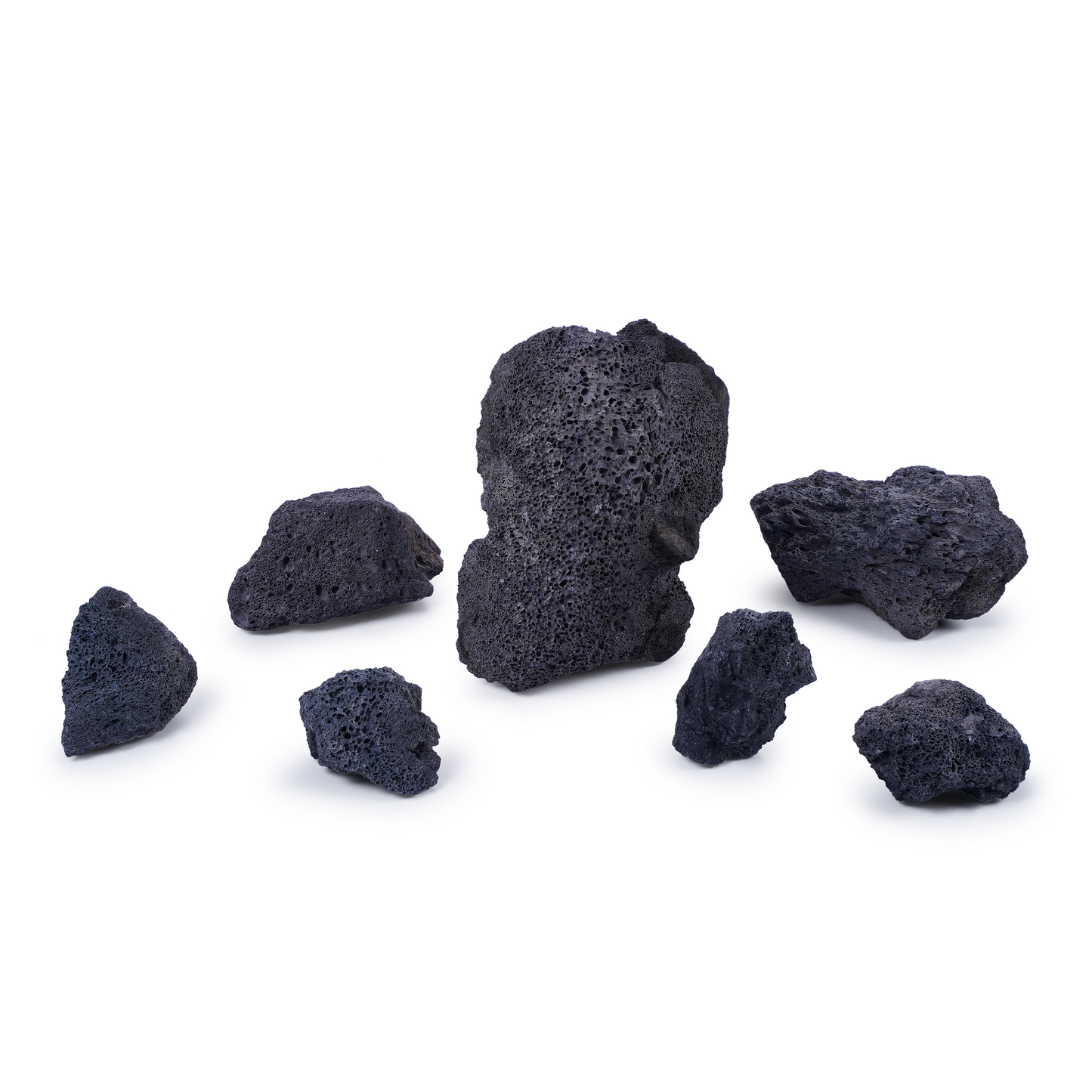 LANDEN Black Lava Stones for Aquascaping (16lbs,3-10 inches)11pcs