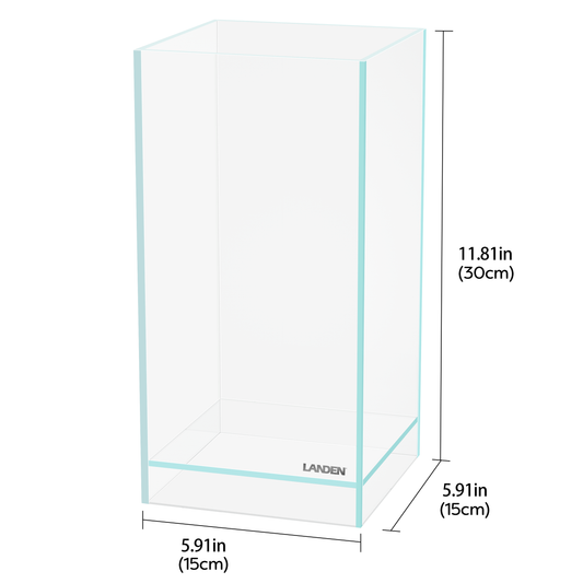 LANDEN 0.7 Gallon Rimless Tall Aquarium Air Tank